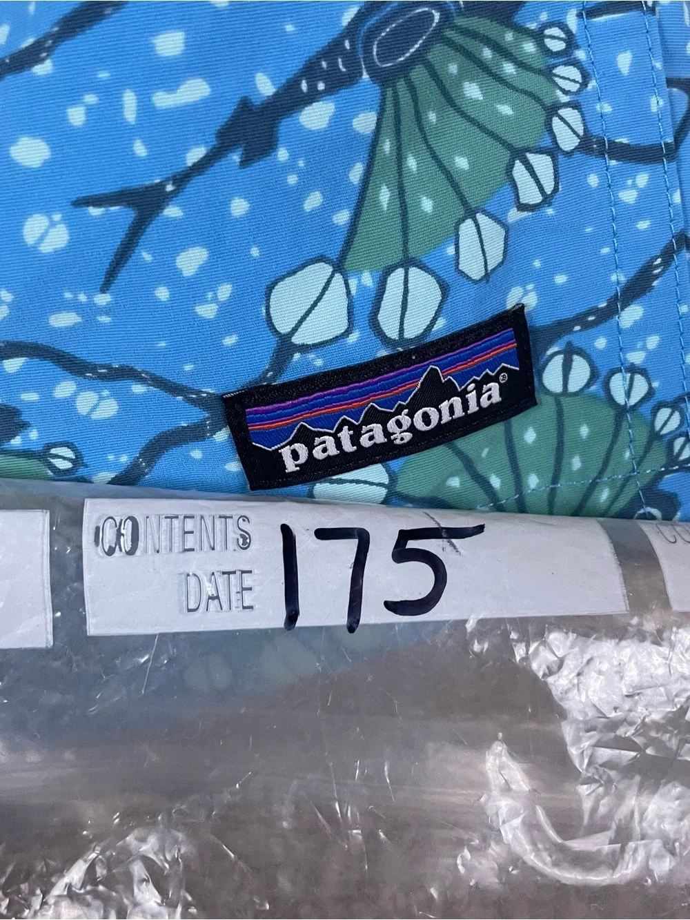 Patagonia Swim Trunks Shorts Men’s Small Blue Fish Baggies Print Mesh Lined 175